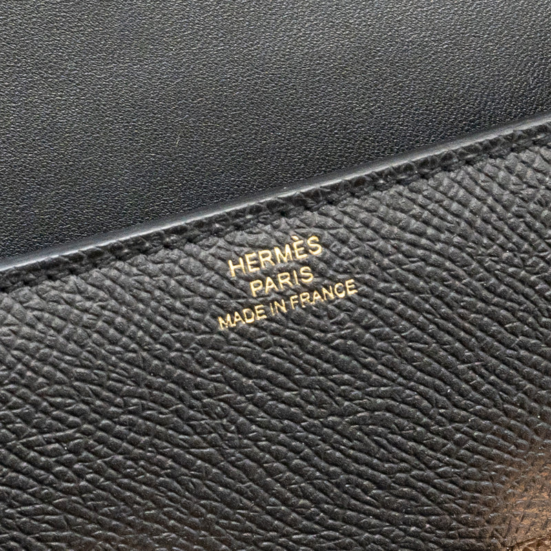 Hermes Constance Elan Epsom Black RGHW Stamp W