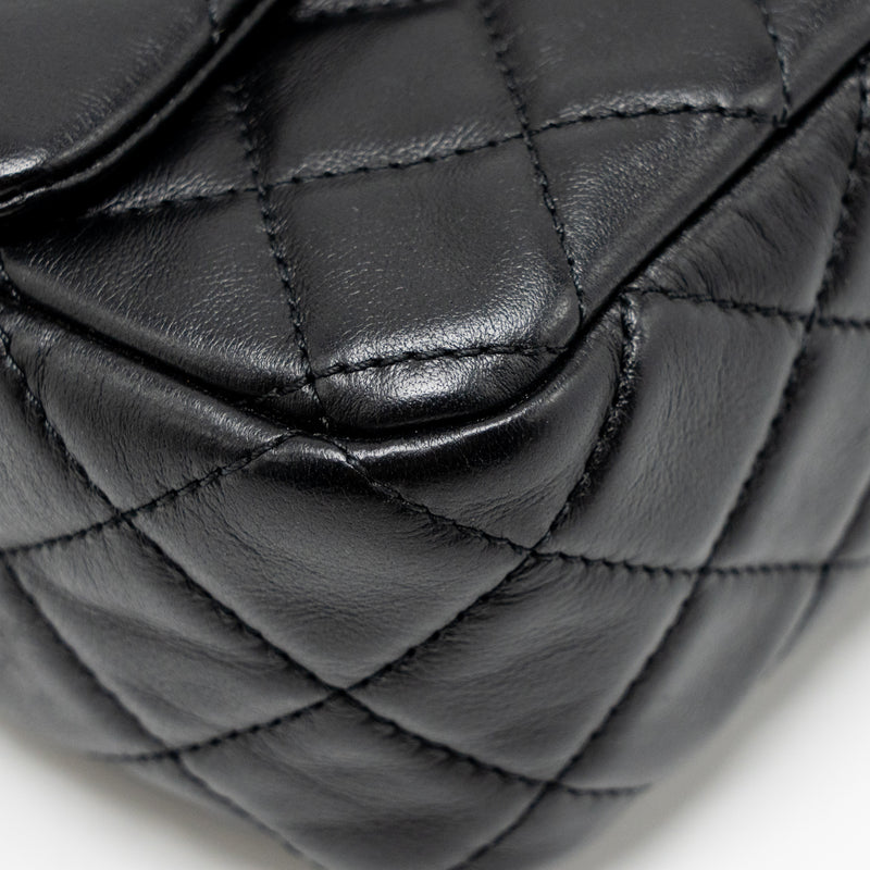 Chanel Pearl Crush Mini Rectangular Flap Bag Lambskin Black GHW (microchip)