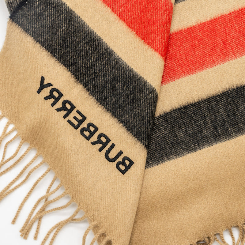 Burberry cashmere scarf 210*50cm multicolor brown / black / red