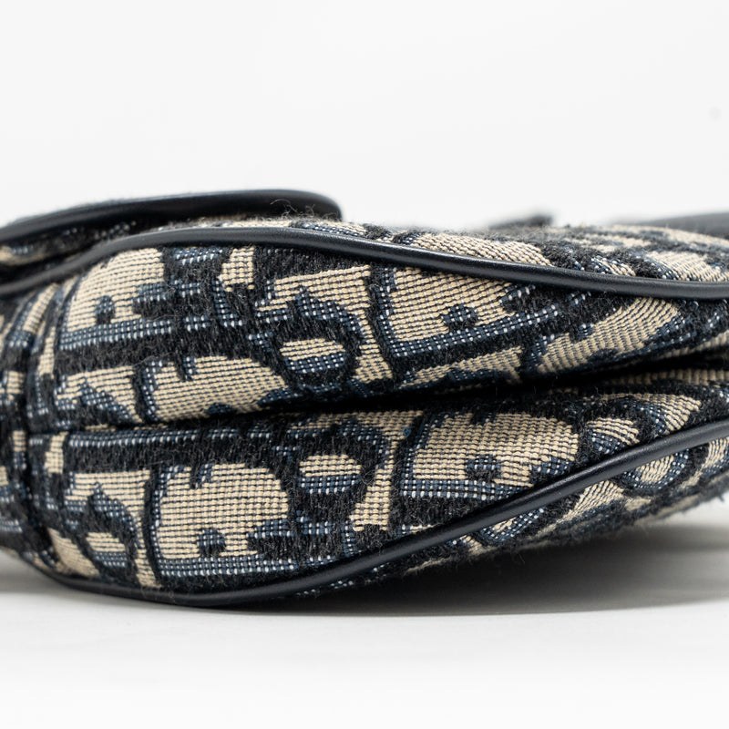 Dior Mini Saddle Bag Blue Oblique Jacquard Canvas GHW