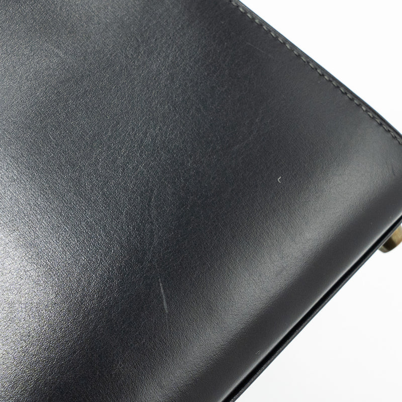 Hermes vintage Kelly 20 box calfskin black GHW stamp circle V