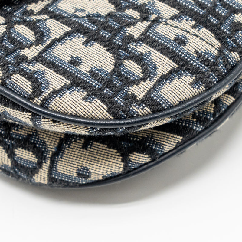 Dior Mini Saddle Bag Blue Oblique Jacquard Canvas GHW