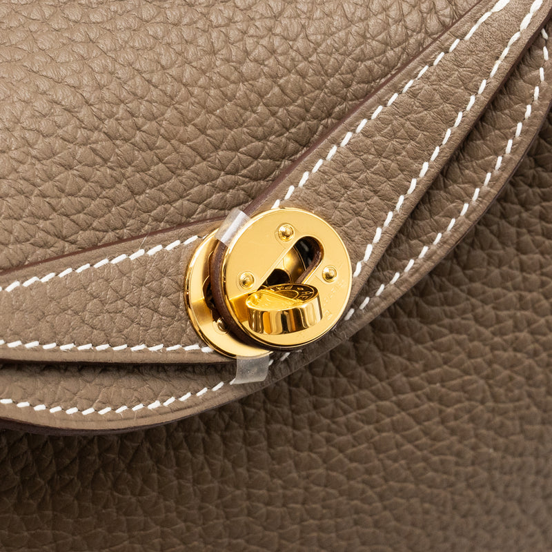 Hermes Mini Lindy Clemence Etoupe GHW Stamp B