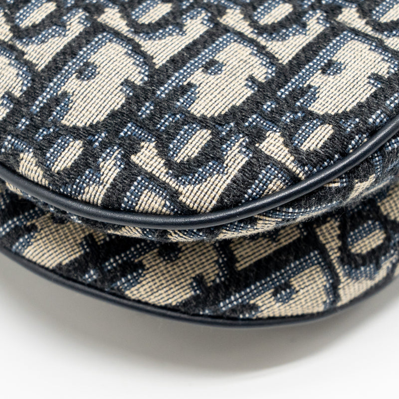 Dior Mini Saddle Bag Blue Oblique Jacquard Canvas GHW