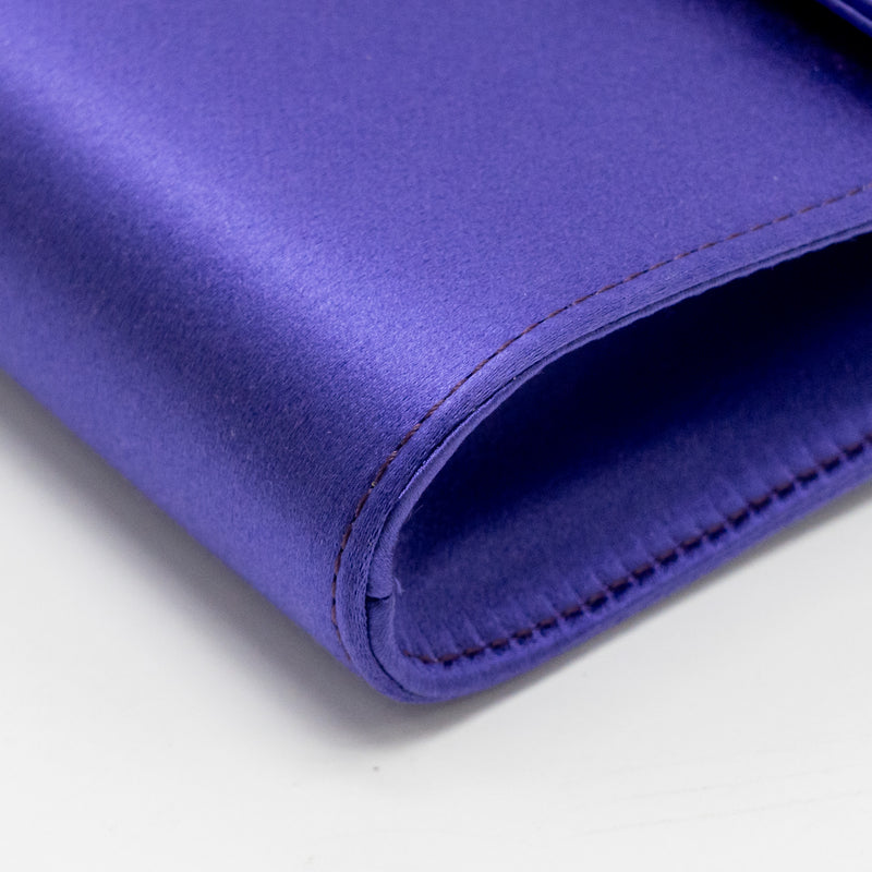 Roger Vivier Efflorescence Mini Clutch Silk Blend Satin Purple SHW