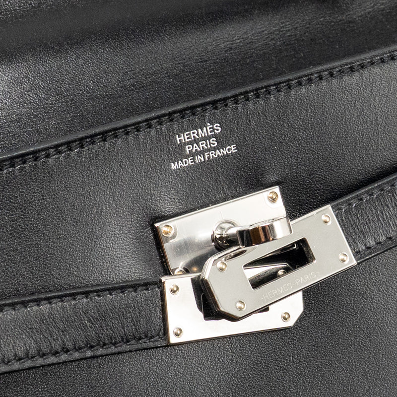 Hermes Kelly to Go Box Black SHW Stamp U