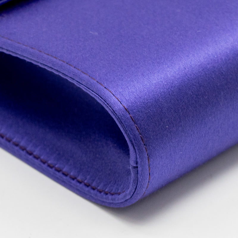 Roger Vivier Efflorescence Mini Clutch Silk Blend Satin Purple SHW