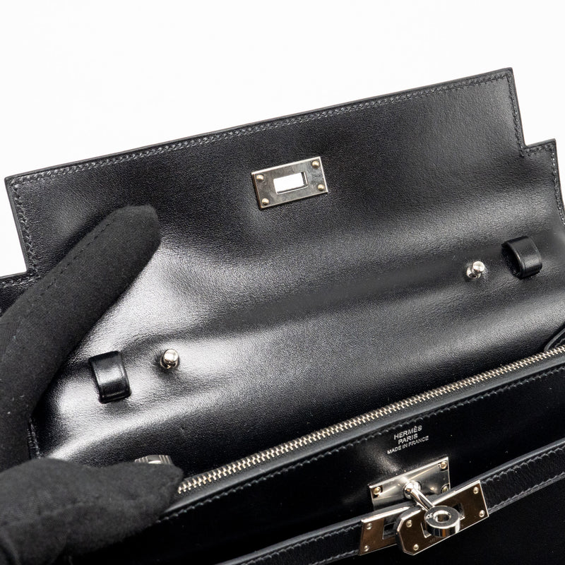 Hermes Kelly to Go Box Black SHW Stamp U