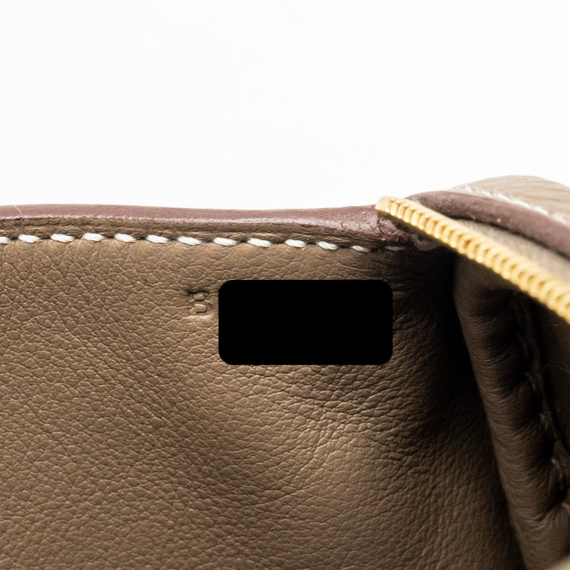 Hermes Mini Lindy Clemence Etoupe GHW Stamp B
