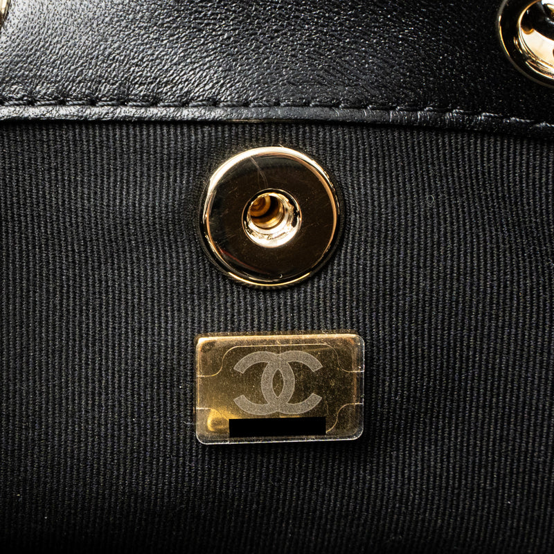 Chanel Mini Duma Backpack Lambskin Black LGHW (Microchip)