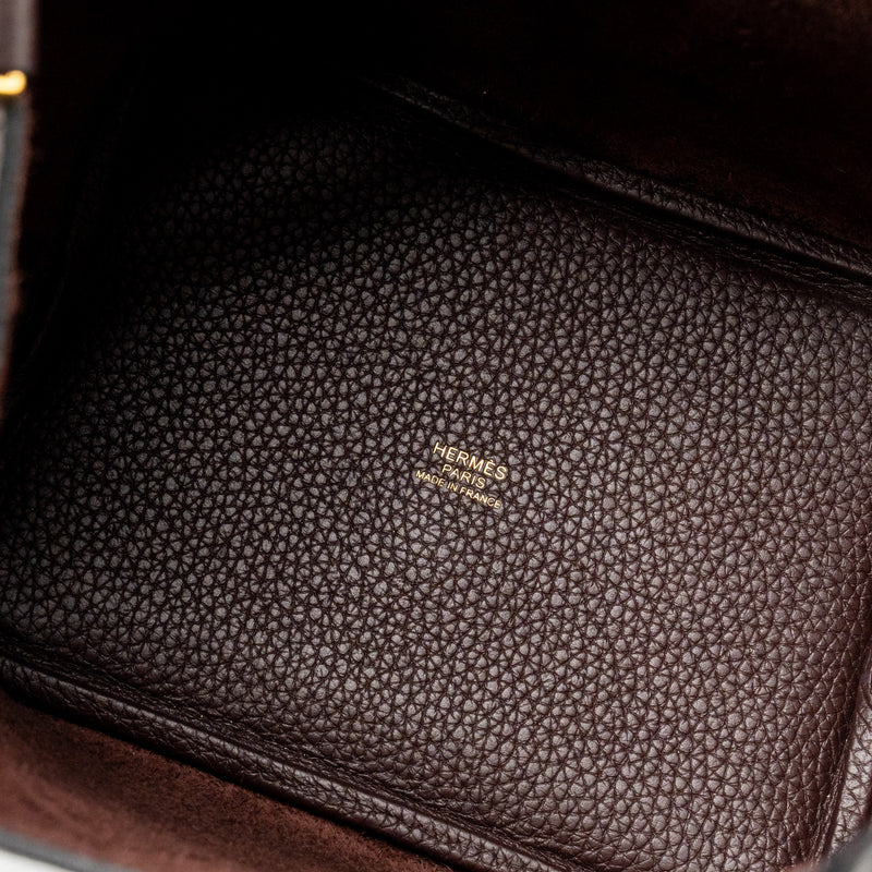 Hermes Picotin 18 Lock Bag Clemence/Swift Rouge Sellier/Caban GHW Stamp U
