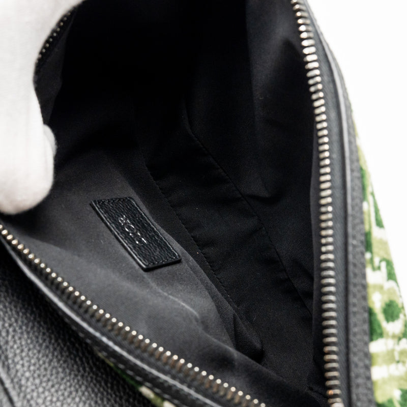 Dior men’s saddle bag fabric dior oblique green SHW
