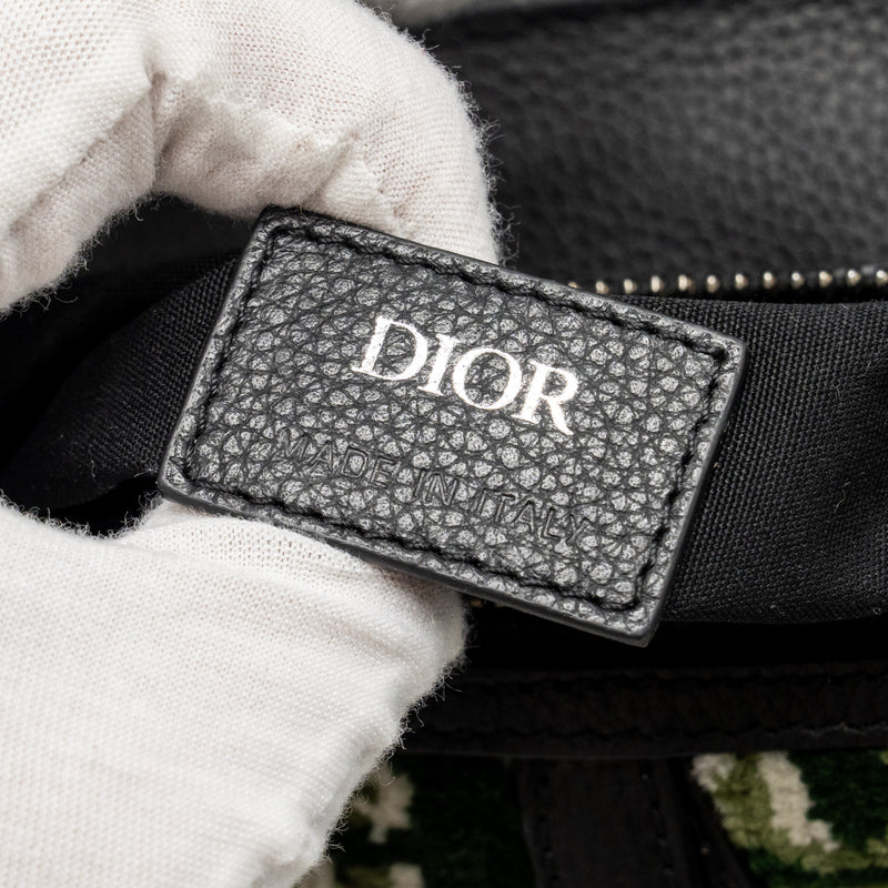 Dior men’s saddle bag fabric dior oblique green SHW