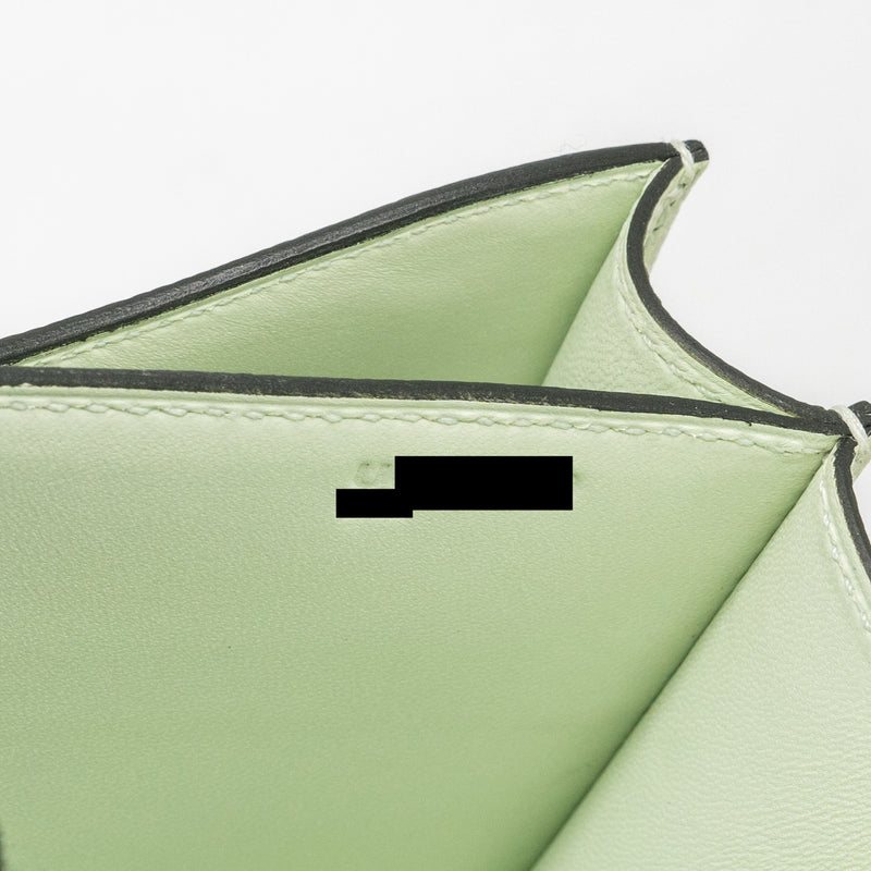Hermes Mini Constance Epsom Vert Fizz SHW Stamp U