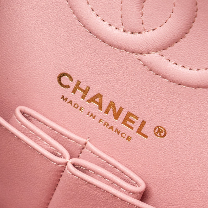 Chanel 22c Small Classic Double Flap Bag Caviar Light Pink LGHW(microchip)