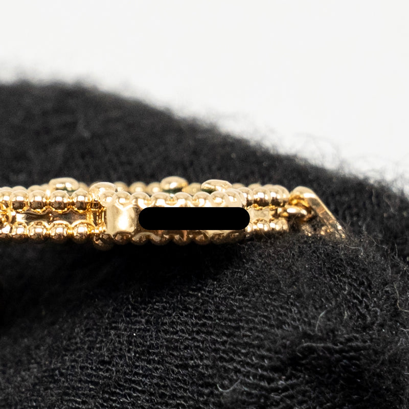 Van Cleef and Arpels vintage Alhambra bracelet 5 motif 18K yellow gold, malachite