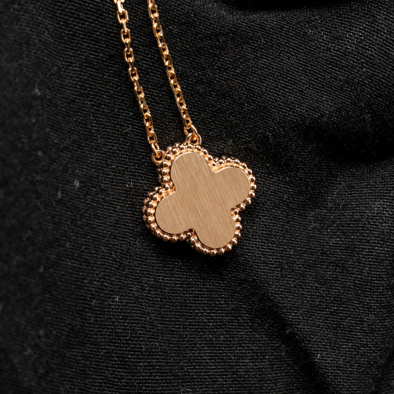 Van Cleef and Arpels and Arpels 2025 holiday pendant pink mother of pearl rose gold with diamond