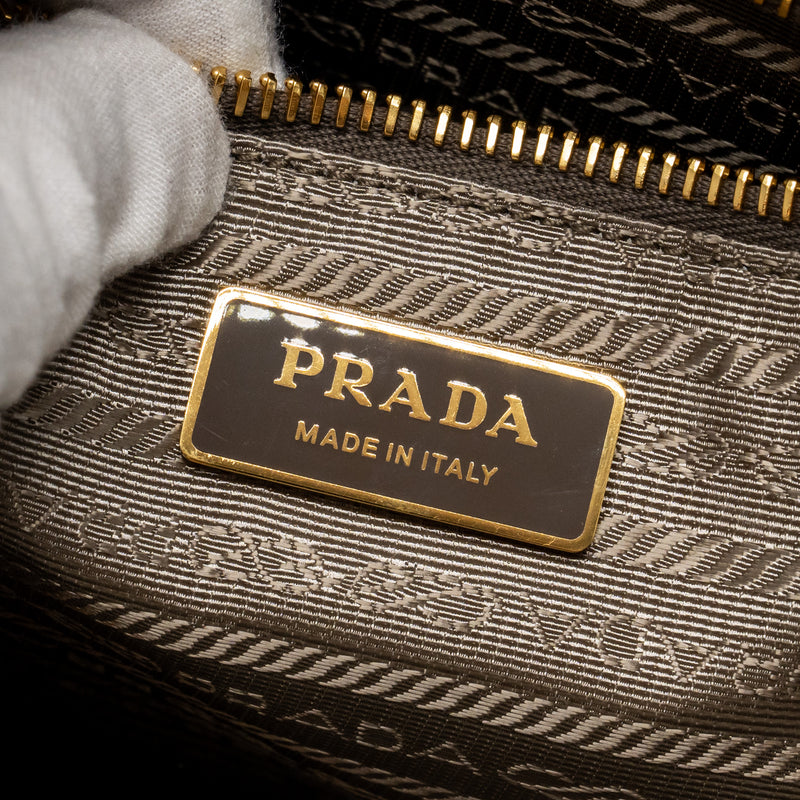 Prada Bonnie Large Handbag Calfskin Grey GHW