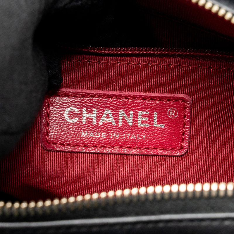 Chanel New Medium Gabrielle Hobo Bag with Top Handle Calfskin Black Multicolour Hardware