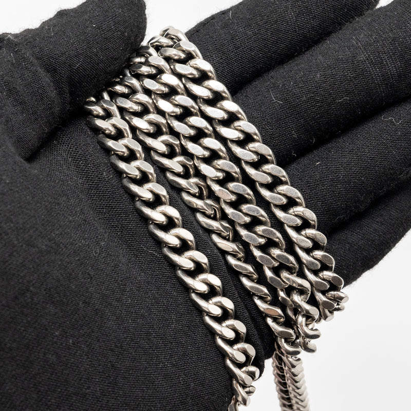 Balenciaga Hourglass Wallet on Chain Croc-Embossed Calfskin Pink SHW