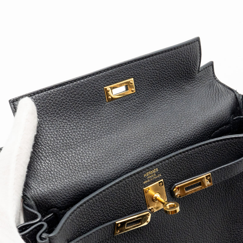 Hermes Kelly 25 Togo Black GHW Stamp U
