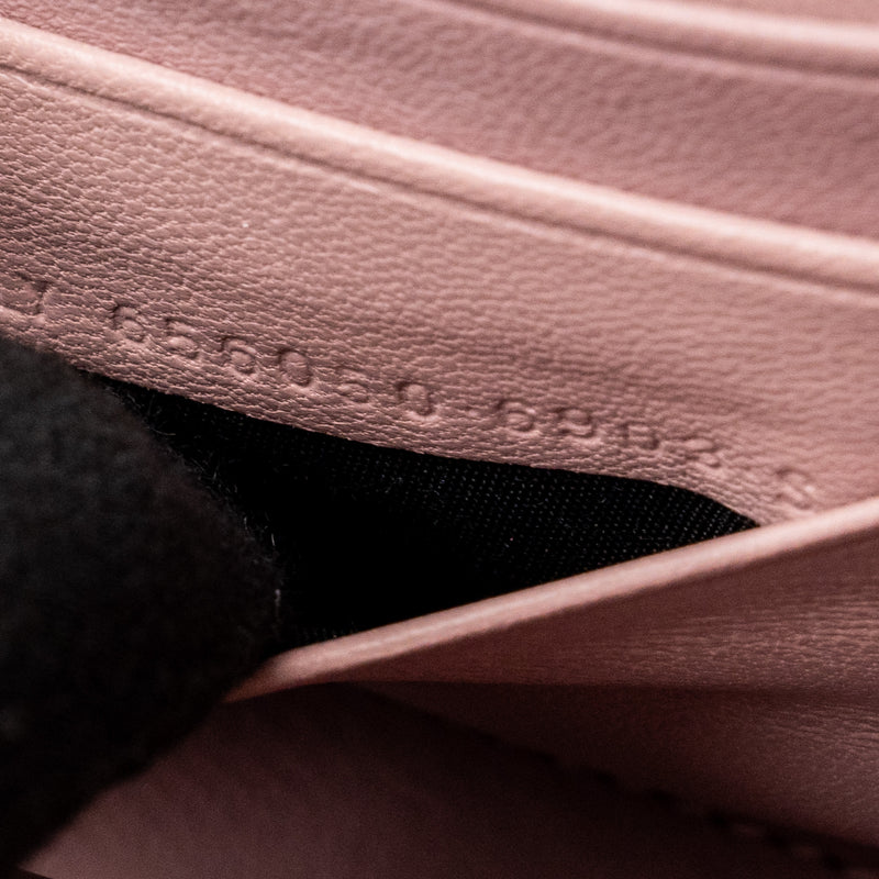 Balenciaga Hourglass Wallet on Chain Croc-Embossed Calfskin Pink SHW