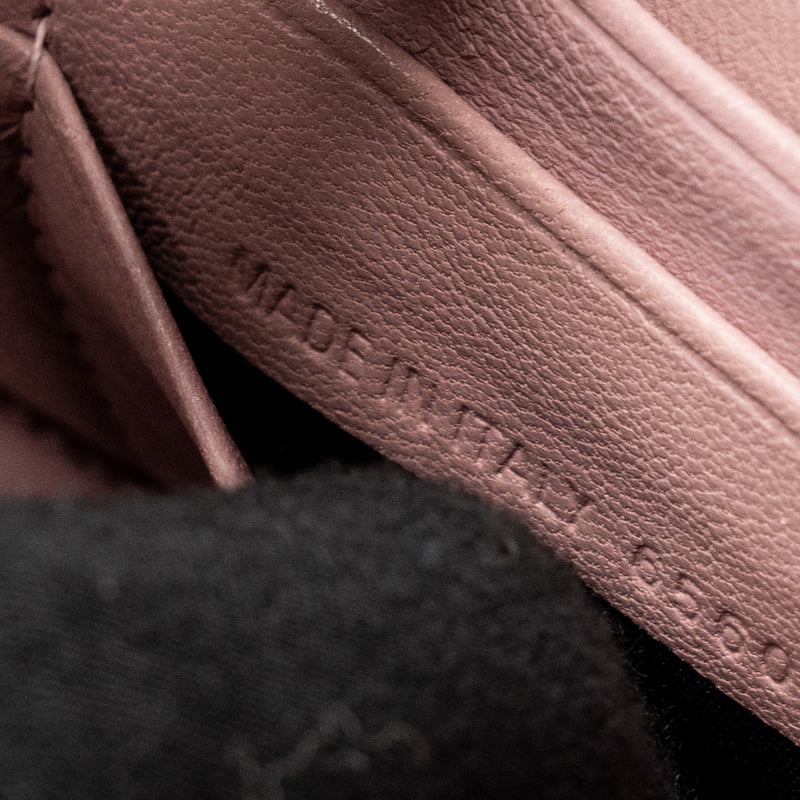 Balenciaga Hourglass Wallet on Chain Croc-Embossed Calfskin Pink SHW