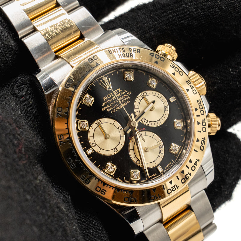 Rolex Cosmograph Daytona 40mm Oystersteel, Yellow Gold, Black Dial, Model: M126503-0002