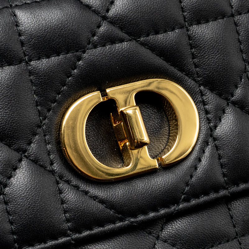 Dior Miss Caro Mini Bag with Chain Lambskin Black Multicolour Hardware