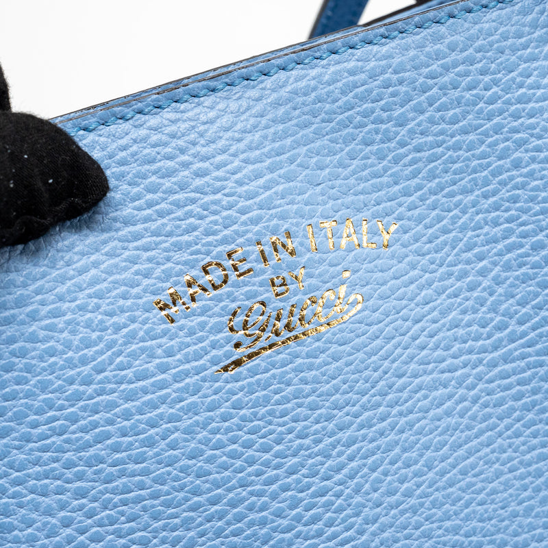 Gucci Medium Swing Tote Bag Calfskin Blue GHW