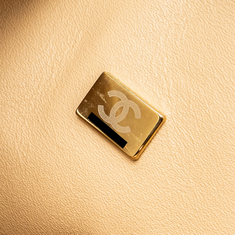 Chanel Jumbo Classic Double Flap Caviar Beige LGHW (Microchip)