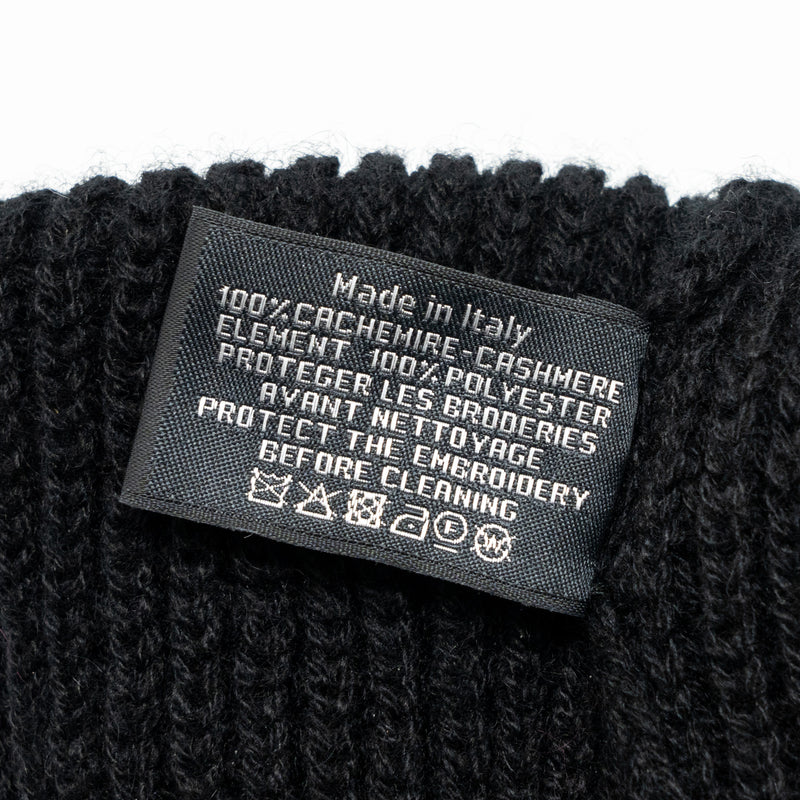 Chanel Beanie with Gold Letters Cashmere Black