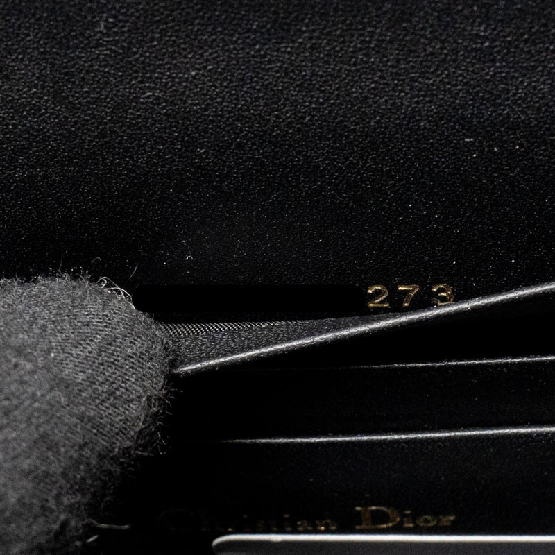 Dior Miss Caro Mini Bag with Chain Lambskin Black Multicolour Hardware