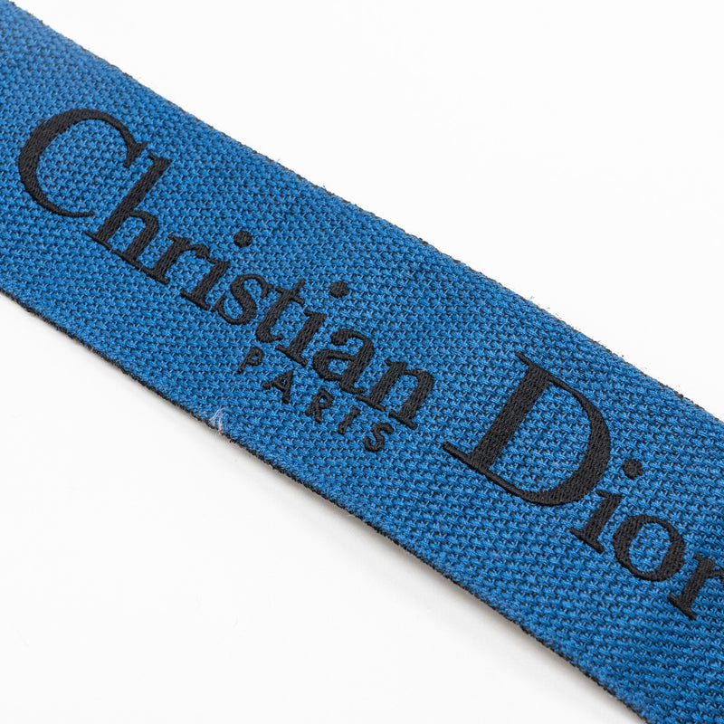 DIOR Adjustable Shoulder Strap Embroidery Canvas/Calfskin Blue/Red/Black GHW