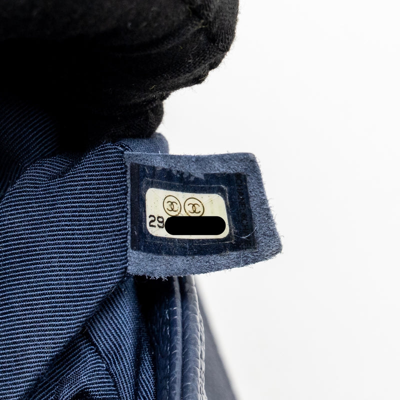 Chanel Medium Boy Bag Caviar Navy LGHW