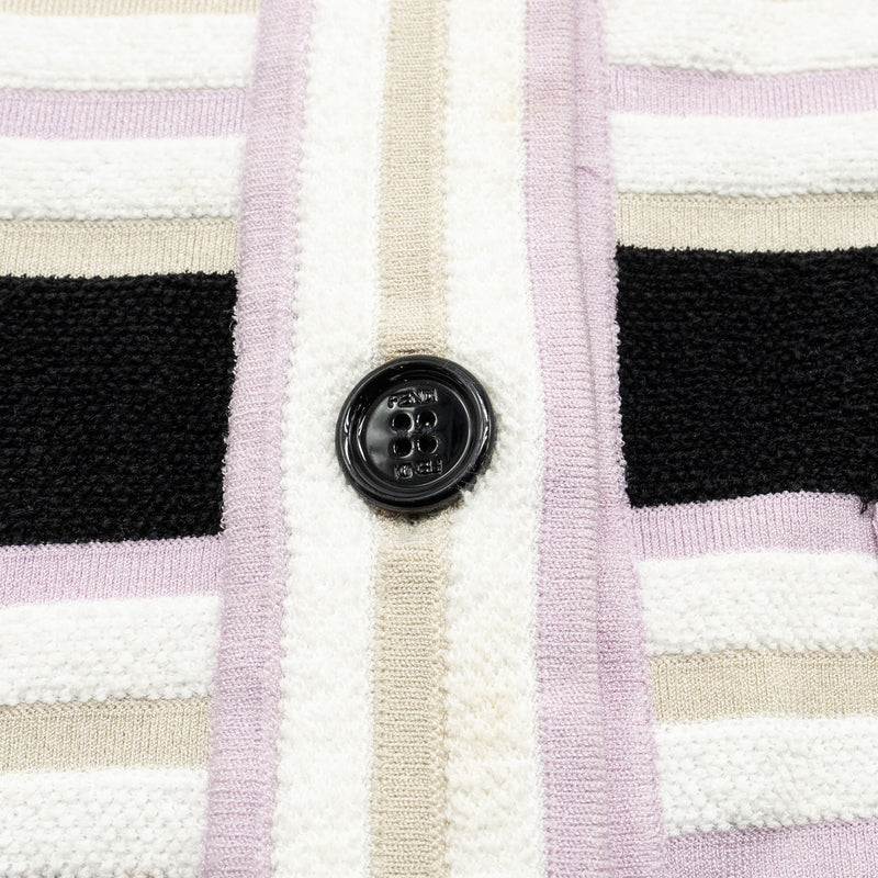 Fendi Size 38 Striped Cardigan Viscose/Cotton Multicolour