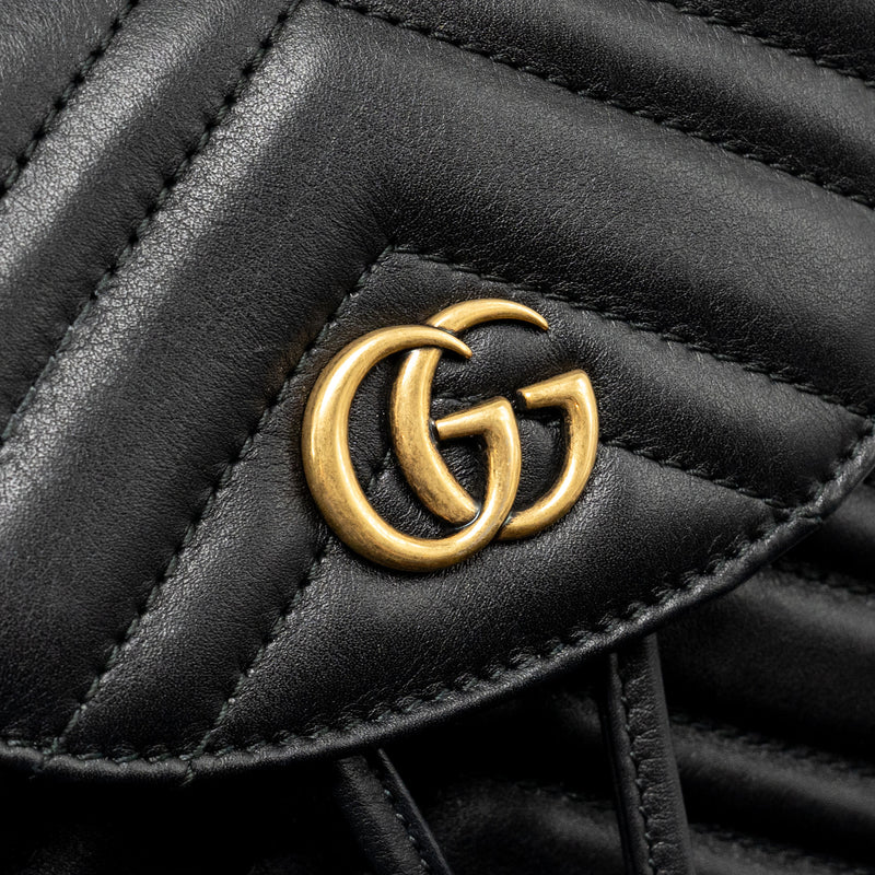 GUCCI GG Marmont Backpack Calfskin Black GHW