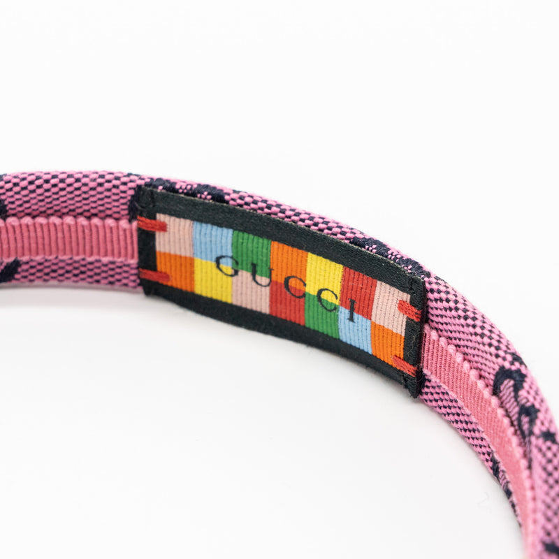 GUCCI GG Logo Headband Canvas Pink