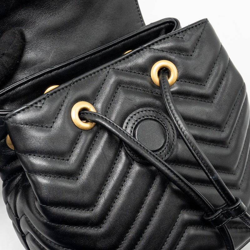 GUCCI GG Marmont Backpack Calfskin Black GHW