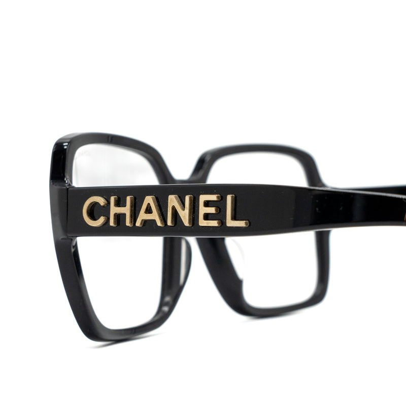 Chanel 5408-A Square Glasses Frame Letter Black GHW
