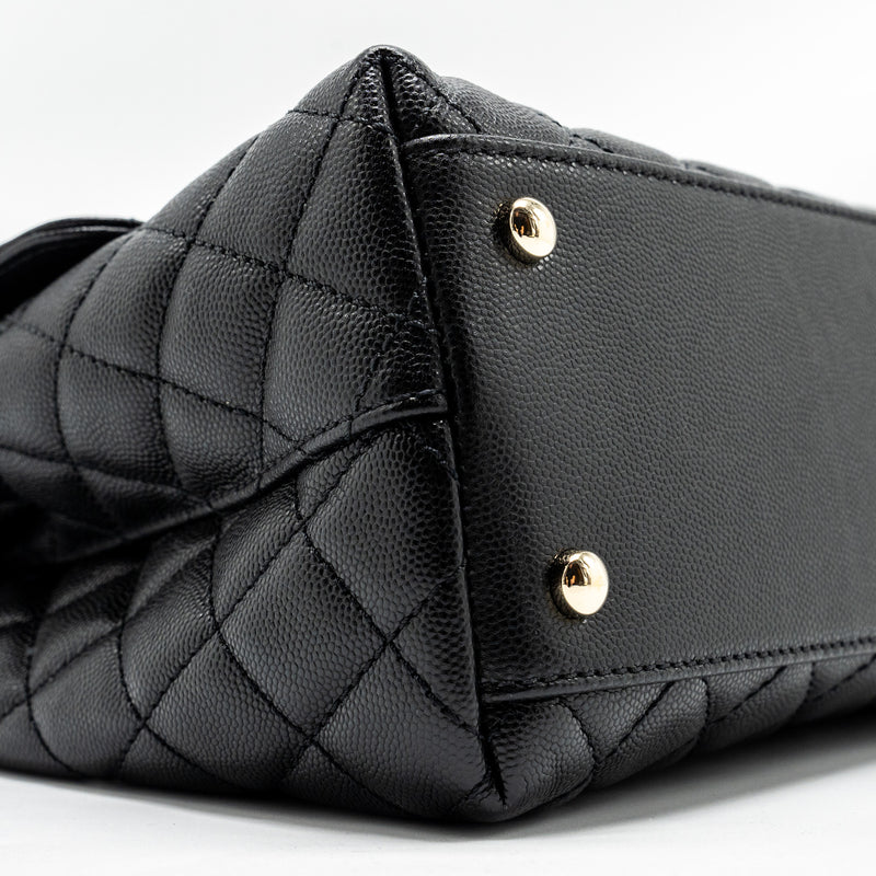 Chanel Large Coco Handle Caviar Black LGHW (Microchip)