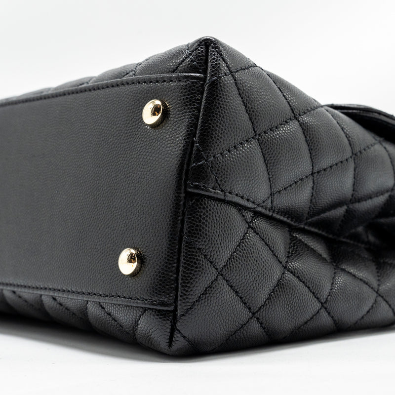 Chanel Large Coco Handle Caviar Black LGHW (Microchip)