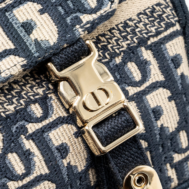 Dior Small Diorcamp Bag Dior Oblique Embroidery canvas blue LGHW