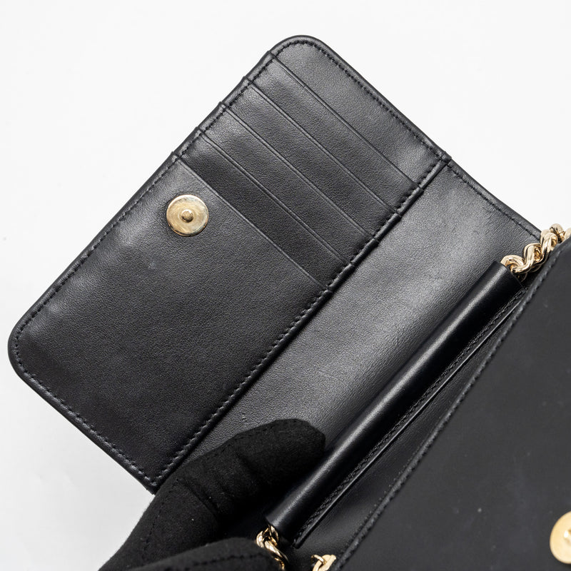 Chanel boy chain clutch caviar black LGHW (microchip)