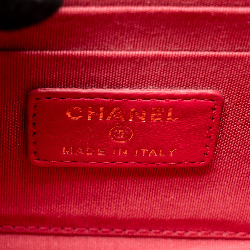 Chanel Mini Trendy CC Clutch with Chain Lambskin Pink LGHW
