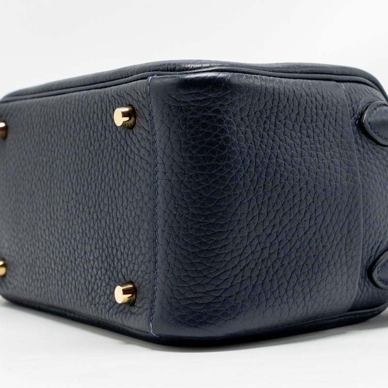 Hermes Mini Lindy Clemence Blue Nuit GHW Stamp B