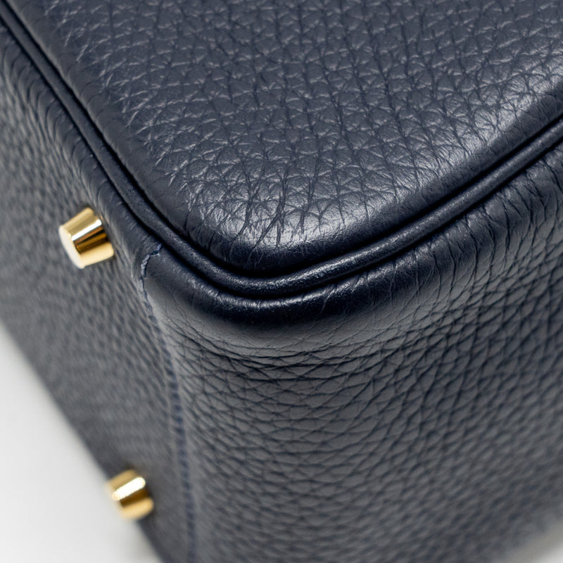 Hermes Mini Lindy Clemence Blue Nuit GHW Stamp B