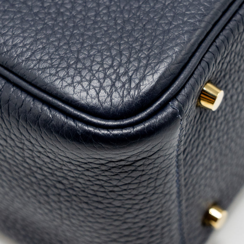 Hermes Mini Lindy Clemence Blue Nuit GHW Stamp B