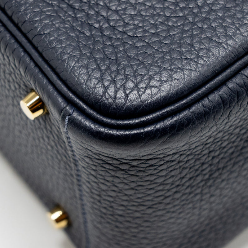 Hermes Mini Lindy Clemence Blue Nuit GHW Stamp B