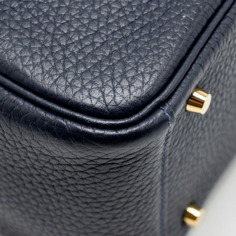 Hermes Mini Lindy Clemence Blue Nuit GHW Stamp B